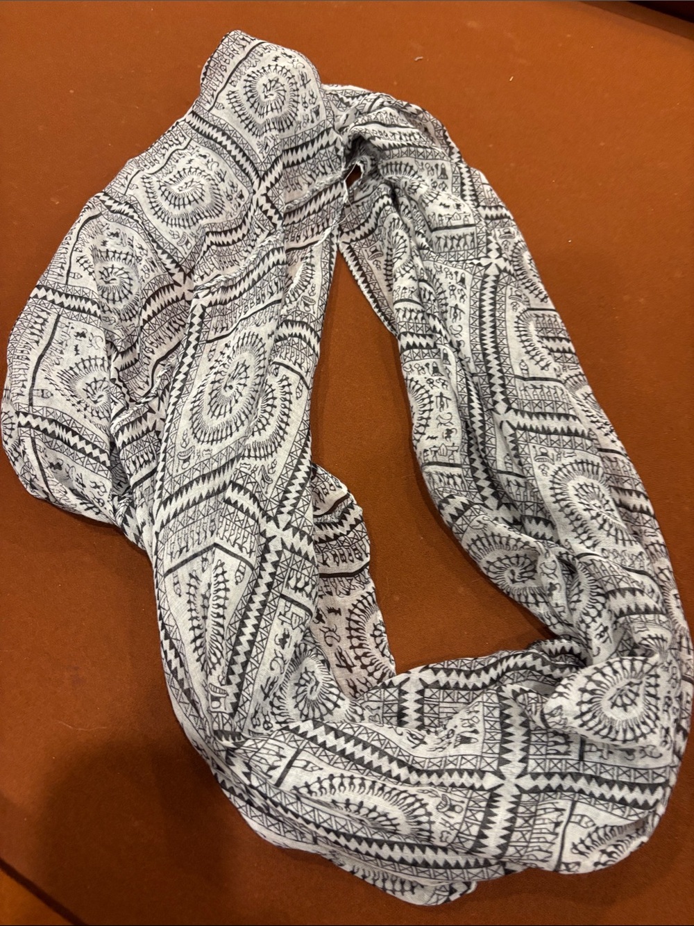 just be Black & White Geometric Infinity Scarf